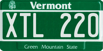 VT license plate XTL220