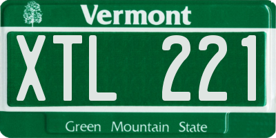 VT license plate XTL221