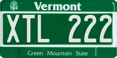 VT license plate XTL222