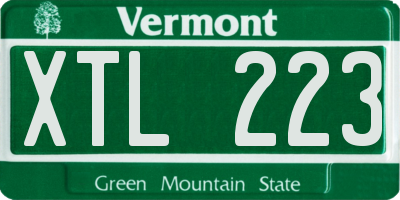 VT license plate XTL223