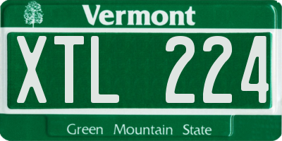VT license plate XTL224