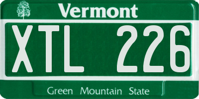 VT license plate XTL226
