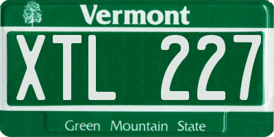 VT license plate XTL227