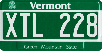 VT license plate XTL228