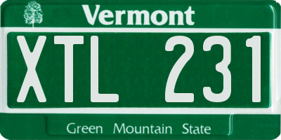 VT license plate XTL231
