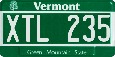 VT license plate XTL235