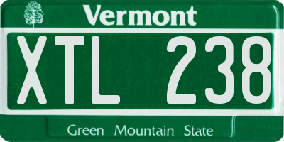 VT license plate XTL238