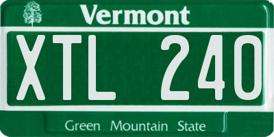 VT license plate XTL240