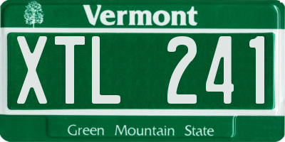 VT license plate XTL241