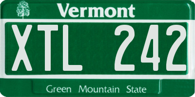 VT license plate XTL242
