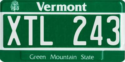 VT license plate XTL243