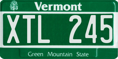 VT license plate XTL245