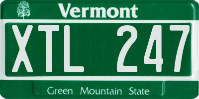 VT license plate XTL247