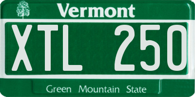 VT license plate XTL250