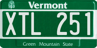 VT license plate XTL251
