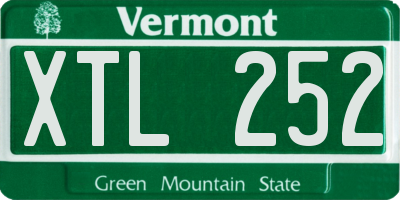 VT license plate XTL252