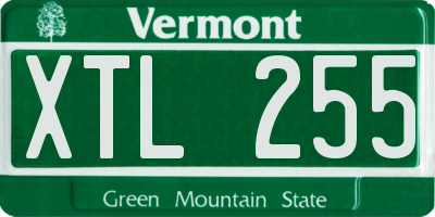 VT license plate XTL255