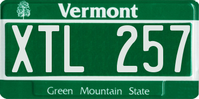 VT license plate XTL257