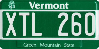 VT license plate XTL260