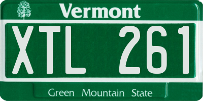 VT license plate XTL261