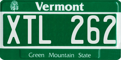 VT license plate XTL262