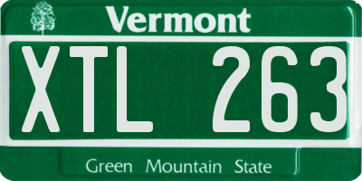 VT license plate XTL263