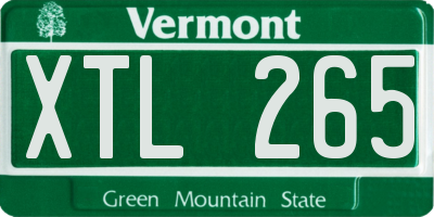 VT license plate XTL265