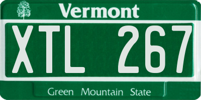 VT license plate XTL267