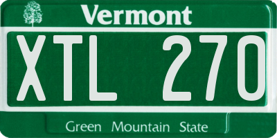 VT license plate XTL270