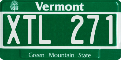 VT license plate XTL271