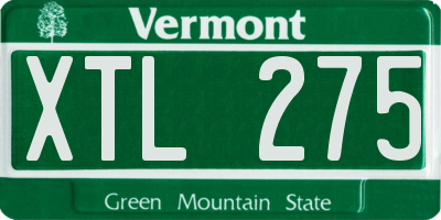 VT license plate XTL275