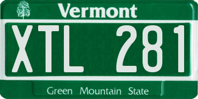 VT license plate XTL281