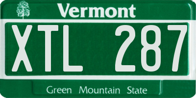 VT license plate XTL287