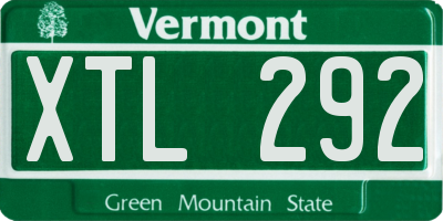 VT license plate XTL292