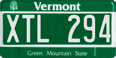VT license plate XTL294