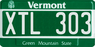 VT license plate XTL303