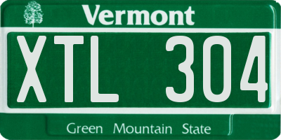VT license plate XTL304