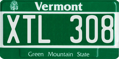 VT license plate XTL308