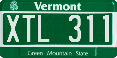 VT license plate XTL311