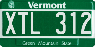 VT license plate XTL312