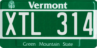 VT license plate XTL314