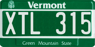 VT license plate XTL315