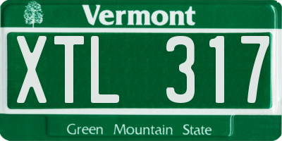 VT license plate XTL317