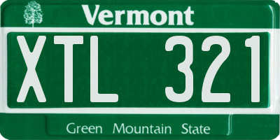 VT license plate XTL321