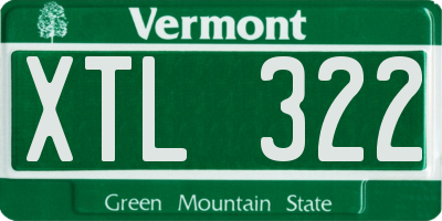 VT license plate XTL322