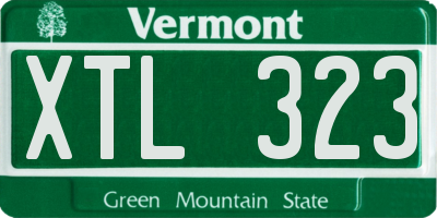 VT license plate XTL323