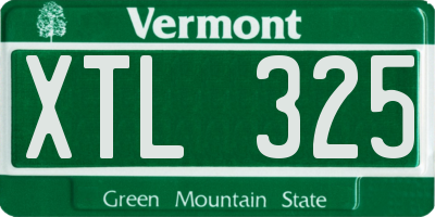 VT license plate XTL325