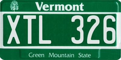 VT license plate XTL326