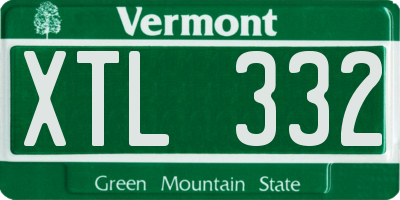 VT license plate XTL332