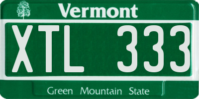 VT license plate XTL333